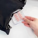 Nail Empty Box Factory - Press on Nails Packaging Pink Dust Proof Transparent Organizer