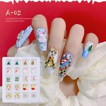 Christmas Nail Charms Supplier - Alloy Tree Cute Cartoon 20 Grids 3D Accessories