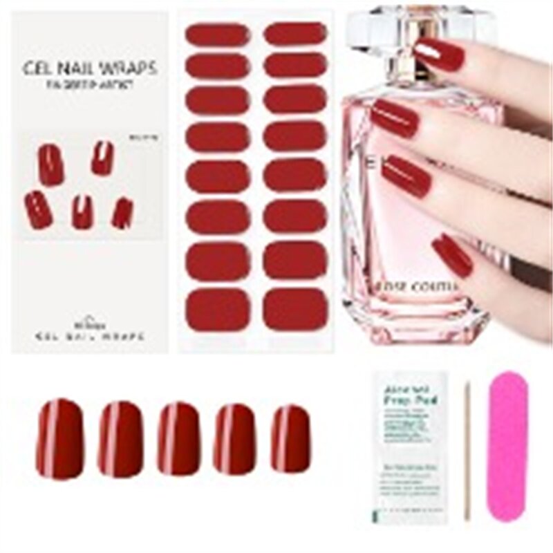 Macaron Nail Wraps Factory - New Design 16 Strips Natural Artificial Fingernails Sticker