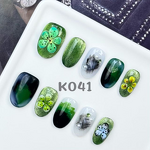 INS Flower Nails Factory - Handmade Quality Yellow Green False Press PMMA Removable