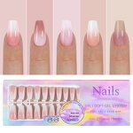 Gradient Nail Tips Supplier - Luxury 150pcs French Pink Almond Square Press on Tips