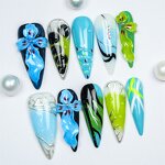 3D Flower Nails Factory - Handmade Luxury Almond Acrylic Diamond Tip Nails