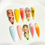 Summer Fruit Nails Factory - 3D Soft Gel Handmade 24Pcs Strawberry False Nails