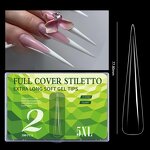 Traceless Nail Tips Supplier - 5XL Extra Long 180pcs Half Full Cover Soft Gel French