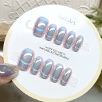 Aurora False Nail Supplier - Simple Gradient French Tips Medium Almond Electroplating