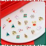 Christmas Nail Charms Supplier - Alloy Tree Cute Cartoon 20 Grids 3D Accessories