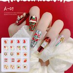 Christmas Nail Charms Supplier - Alloy Tree Cute Cartoon 20 Grids 3D Accessories