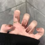 ABS False Nails Factory - Gradient Color Short Medium Square Coffin 24Pcs Wholesale