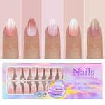 Gradient Nail Tips Supplier - Luxury 150pcs French Pink Almond Square Press on Tips
