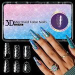 Mermaid Nail Tips Factory - Wholesale 3D Full Cover 12 Sizes Soft Gel Press on Tips