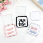 Nail Organizer Box Supplier - Press on Nails Empty Packaging Pink Transparent Box