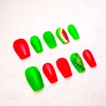 Summer Fruit Nails Factory - 3D Soft Gel Handmade 24Pcs Strawberry False Nails