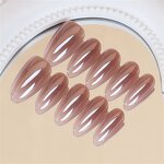 Aurora False Nail Supplier - Simple Gradient French Tips Medium Almond Electroplating