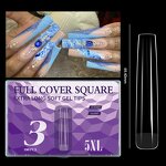 Traceless Nail Tips Supplier - 5XL Extra Long 180pcs Half Full Cover Soft Gel French