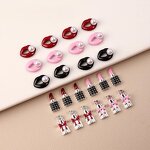 French Girl Nail Accessories Supplier - 3D Romantic Valentine's Alloy Lipstick Diamonds