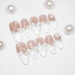 French Nail Art Supplier - Wholesale Customized Almond Handmade Ice-Clear Tips