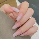 ABS False Nails Factory - Gradient Color Short Medium Square Coffin 24Pcs Wholesale