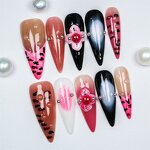 3D Flower Nails Factory - Handmade Luxury Almond Acrylic Diamond Tip Nails