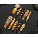 Luxury Acrylic Nails Factory - 10pcs Hand Painted Gel Press Stiletto Pattern Salon