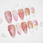 Press Nails Manufacturer - Luxury Handmade Almond 3D Flower Acrylic False Nails