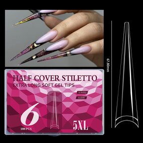 Soft Gel Nail Tips Manufacturer - Professional Half Cover Extra Long 5XL 6 Shapes
