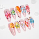 False Nails Supplier - Wholesale 10pcs Luxury Customized 3D Gel Press Almond