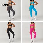 Women Yoga Set Manufacturer - Custom Logo Backless Bra V Cut Legging Set