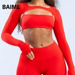 Backless Yoga Clothing Supplier - Quick Dry Breathable Long Sleeve Tights