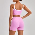 Yoga Set Supplier - 4pcs Recyclable Fabric Comfortable Hot Pink