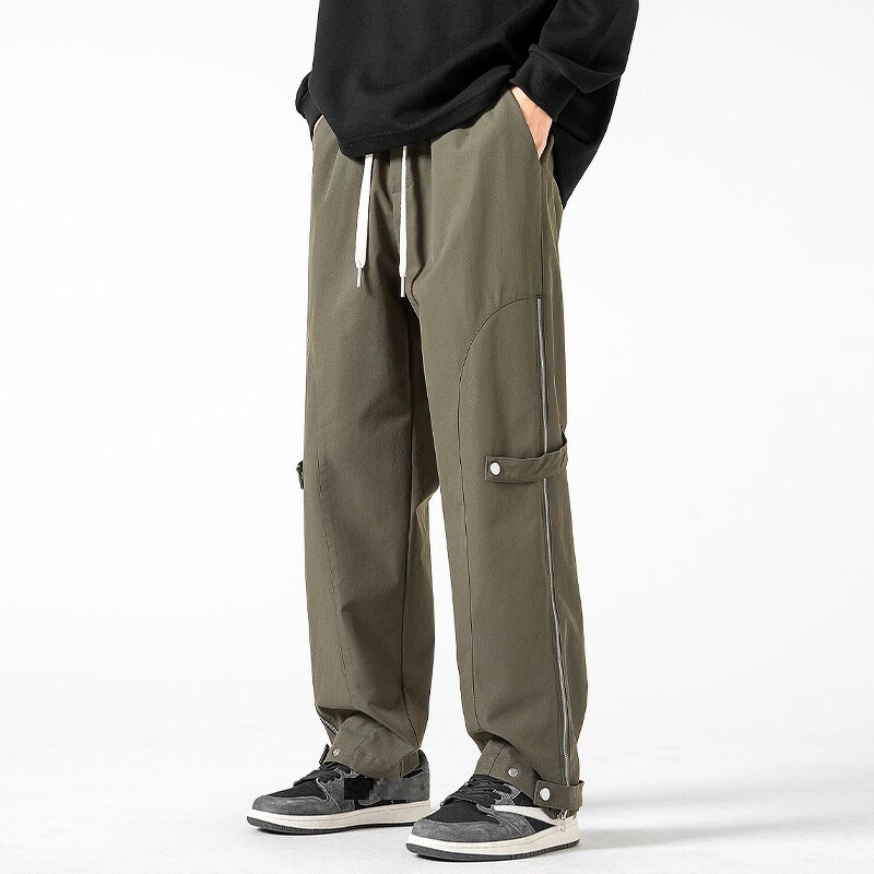 Wide Leg Cargo Pants Factory - Fashion New Loose Zipper American Retro Trousers