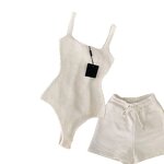 Women Jumpsuit Supplier - 2024 Custom Designer Casual Summer White Bodysuit Set
