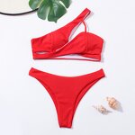 One Shoulder Bikini Supplier - Sexy Cut Out Ribbed Push up Crisscross 2024