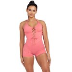 Yoga Bodysuit Manufacturer - Women Compression Stretchy Halter Neck One Piece
