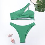 One Shoulder Bikini Supplier - Sexy Cut Out Ribbed Push up Crisscross 2024