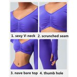 Women Activewear Top Supplier - Long Sleeve Crop Top with Thumb Hole Factory