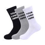 Outdoor Sport Socks Factory - Wholesale Custom Logo Cotton Printed Pattern White