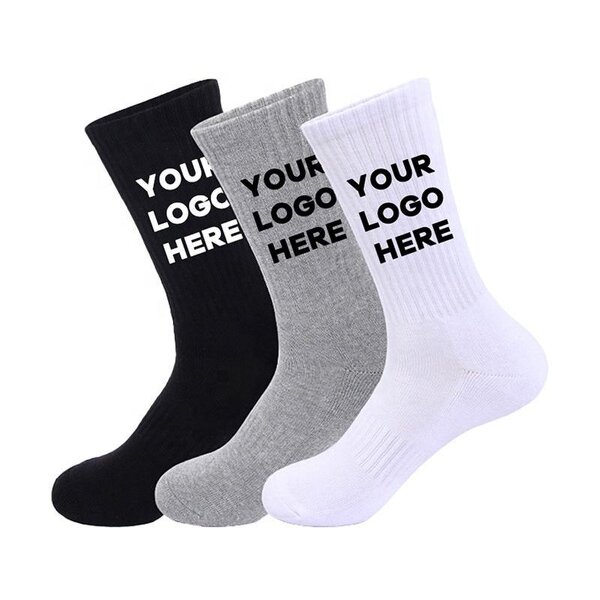 Outdoor Sport Socks Factory - Wholesale Custom Logo Cotton Printed Pattern White