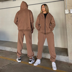 Zip up Hoodie Set Factory - Custom Logo Men Women Unisex Sweatsuit Tracksuit