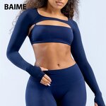 Backless Yoga Clothing Supplier - Quick Dry Breathable Long Sleeve Tights