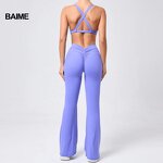 Yoga Sets Factory - New Compression Custom Backless Bra V Waist Pants