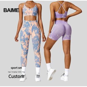 Women Workout Clothes Factory - Sports Bra High Waist Leggings Set Print