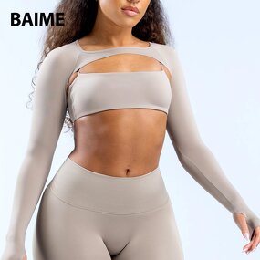 Backless Yoga Clothing Supplier - Quick Dry Breathable Long Sleeve Tights