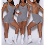 Girls Active Wear Supplier - Custom Logo Yoga Jumpsuit One Piece Romper