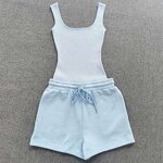 Women Jumpsuit Supplier - 2024 Custom Designer Casual Summer White Bodysuit Set