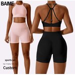 Women Gym Clothes Manufacturer - Wholesale Sports Sets Seamless Fitness Bra Shorts