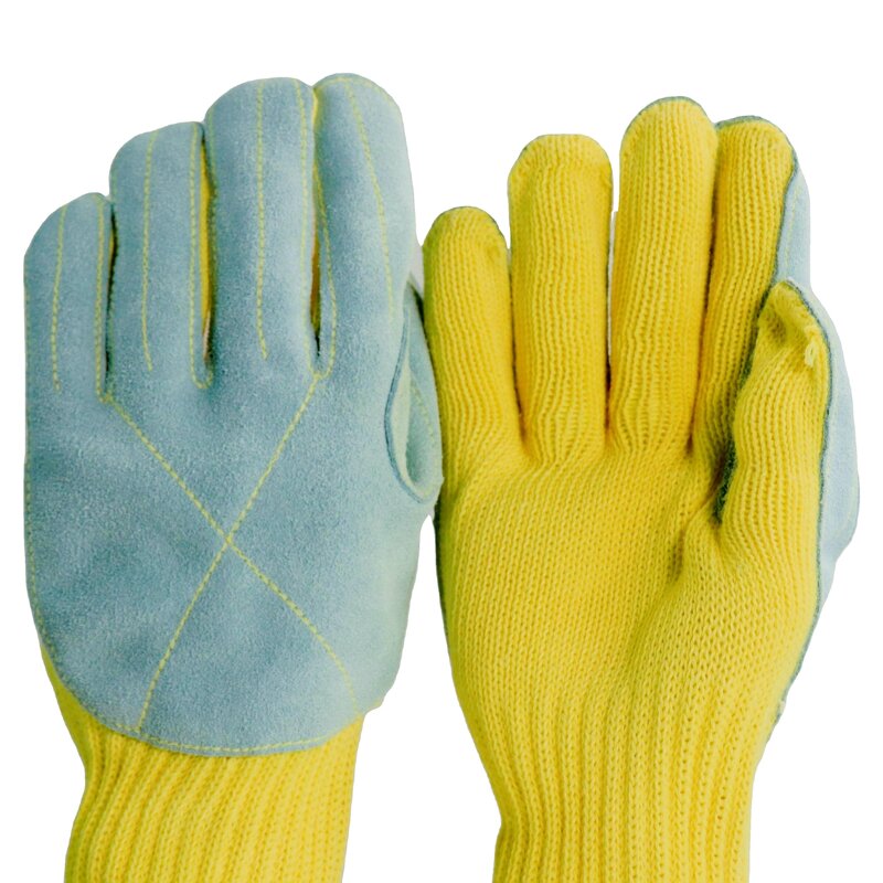 Leather Safety Gloves - 7 Gauge Flame-Retardant Heat Resistant Anti-Cut Abrasion