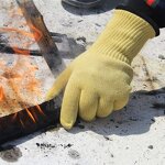 Work Safety Gloves - Aramid Yellow XL with Cotton Liner Cut-Resistant Fireproof