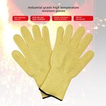 Work Safety Gloves - Aramid Yellow XL with Cotton Liner Cut-Resistant Fireproof