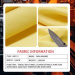 Fire-Resistant Fabric - 100% Para-Aramid Heat Proof Cut Resistant for Protective Gear