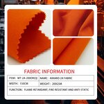 Flame Retardant Twill Fabric - Orange Meta Aramid with Conductive Fiber for Uniforms